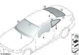 GLAZING diagram for BMW 4 Series G22 Coupé LCI M440dX