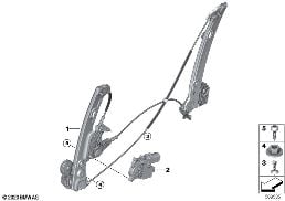 Mecanis.d.la ventanil.d.la puerta delant diagram for BMW 4 Series G23 Convertible M440iX