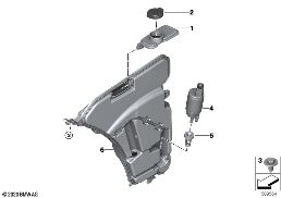 Reservatório sistema lavagem pára-brisas diagram for BMW 5 Series G31 Touring LCI 530eX