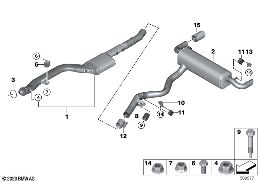 EXHAUST SYSTEM, REAR diagram for BMW 3 Series G20 Saloon LCI 330dX