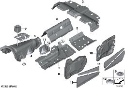 Geluidsisolatie binnen diagram for BMW Rolls-Royce Cullinan RR31 Cullinan