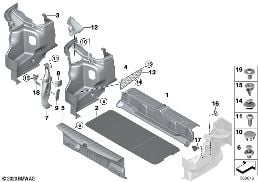 Döş./Kapl., Bagaj diagram for BMW MINI Cabrio F57 JCW