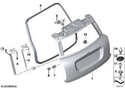 Zadní výklopné dveře diagram for BMW MINI Countryman F60 One