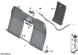 Cadre de siège arrière de base diagram for BMW 4 Series G23 Cabriolet LCI M440iX