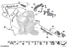 DIESEL PART.FILTER SENS./MOUNTING PARTS diagram for BMW 8 Series G14 Convertible 840dX
