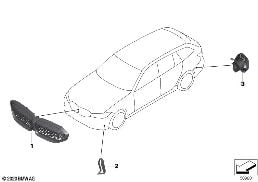 RETROFIT HIGH-GLOSS SHADOW LINE diagram for BMW 3 Series G21 Touring M340dX