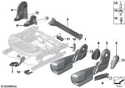 SEAT FRONT SEAT COVERINGS diagram for BMW X1 F48 20d