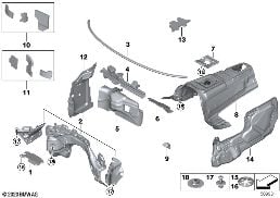 Zvuková izolace přední diagram for BMW 2 Series F87 M2 M2