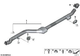 Katalyzátor/přední tlumič výfuku diagram for BMW X5 G05 30dX