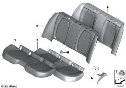 SEAT REAR, UPHOLSTERY & COVER BASE SEAT