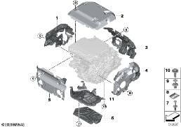 Máquina elétrica Cobertura insonorizante diagram for BMW 5 Series G60 Berlina i5 eDrive40