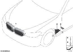 EXTERIOR TRIM / GRILL diagram for BMW 5 Series G30 LCI 530d
