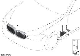 Zewnętrzne osłony / Kratka ozdobna diagram for BMW 5 Series G31 touring LCI 530dX