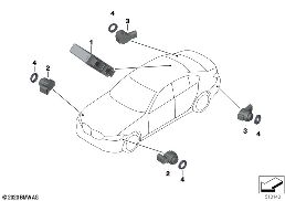 Park manevra asistanı (PMA) diagram for BMW 5 Series F90 M5 LCI M5 CS