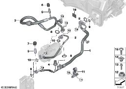COOLANT LINES diagram for BMW 5 Series G30 LCI 520i