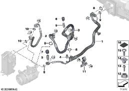 Przewody czynnika chłodniczego diagram for BMW 5 Series G30 LCI 540i