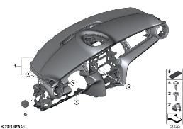 Tapicerka deski rozdzielczej diagram for BMW MINI F55 Cooper