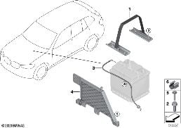 Batteri monteringsdetaljer diagram for BMW iX3 G08 BEV iX3