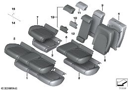 SEAT, REAR, UPHOLSTERY AND COVER