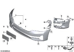 TRIM COVER, FRONT diagram for BMW 5 Series G30 LCI 530d
