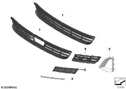 TRIM, DECOR ELEMENTS, FRONT diagram for BMW 5 Series G30 LCI 530d