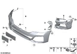 M TRIM, FRONT diagram for BMW 5 Series G30 LCI 530d