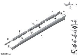 COVER DOOR SILL / WHEEL ARCH diagram for BMW 5 Series G30 LCI 530d
