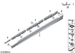 M COVER FOR ROCKER PANEL / WHEEL ARCH diagram for BMW 5 Series G30 LCI 530d