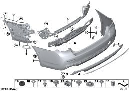 TRIM COVER, REAR diagram for BMW 5 Series G30 LCI 530d