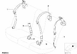 SAFETY BELT REAR diagram for BMW 5 Series E39 525i
