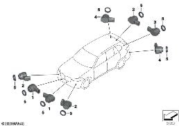 泊車距離報警系統 (PDC) diagram for BMW X5L G18 X5 40LiX