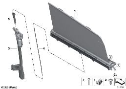 Pare-soleil porte arrière diagram for BMW 6 Series G32 GT 630i