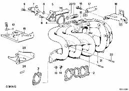INTAKE MANIFOLD SYSTEM diagram for BMW 3 Series E30 325e