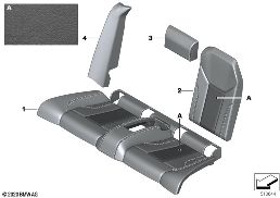 Housse personnalisée, siège arrière diagram for BMW 4 Series G23 Cabriolet LCI 430i