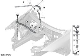 REINFORCEMENT FOR BODY, FRONT diagram for BMW X5 M F85 X5 M