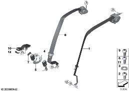 Ceinture de sécurité arrière diagram for BMW Rolls-Royce Phantom RR11 Phantom