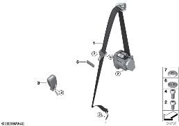 Ceinture de sécurité arrière diagram for BMW 4 Series G23 Cabriolet LCI 430d