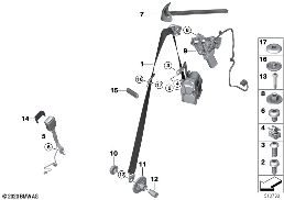 Ceinture de sécurité REMA avant diagram for BMW 4 Series G23 Cabriolet LCI 430d