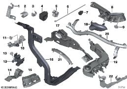 CABLE HARNESS FIXINGS diagram for BMW 1 Series F21 M135i