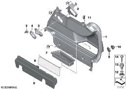 RIGHT TRUNK TRIM diagram for BMW 2 Series F44 Gran Coupé 220iX
