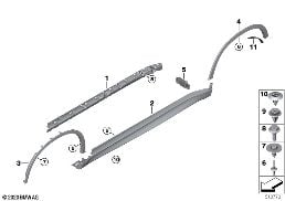 M kaplama, marşbiye/tekerlek davlumbazı diagram for BMW X6 F16 28iX