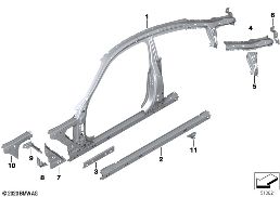 SIDE FRAME SECTION, CENTER diagram for BMW 4 Series G22 Coupé M440dX