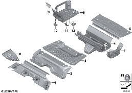 Pièces de plancher de coffre arrière diagram for BMW 4 Series G23 Cabriolet LCI M440iX