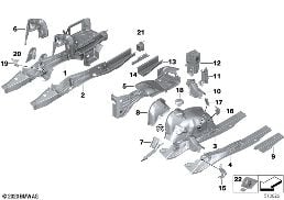 Passage de roue ar/elements de plancher diagram for BMW 4 Series G23 Cabriolet LCI M440iX