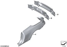 Revetement d'aile arriere diagram for BMW 4 Series G23 Cabriolet LCI M440iX