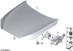 HOOD / MOUNTED PARTS diagram for BMW 4 Series G22 Coupé M440dX