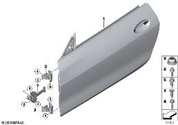 FRONT DOOR-HINGE/DOOR BRAKE diagram for BMW 4 Series G22 Coupé M440dX