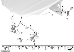 Capó delantero/sistema de cierre diagram for BMW X6 F16 35iX