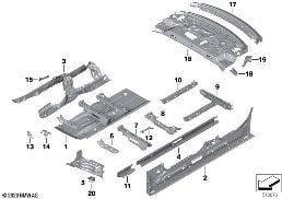 PARTITION TRUNK/FLOOR PARTS diagram for BMW 3 Series G20 Sedan 330d