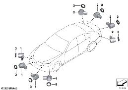 Сигнализация авар.сближен.при парк.(PDC) diagram for BMW 5 Series G30 LCI 530eX